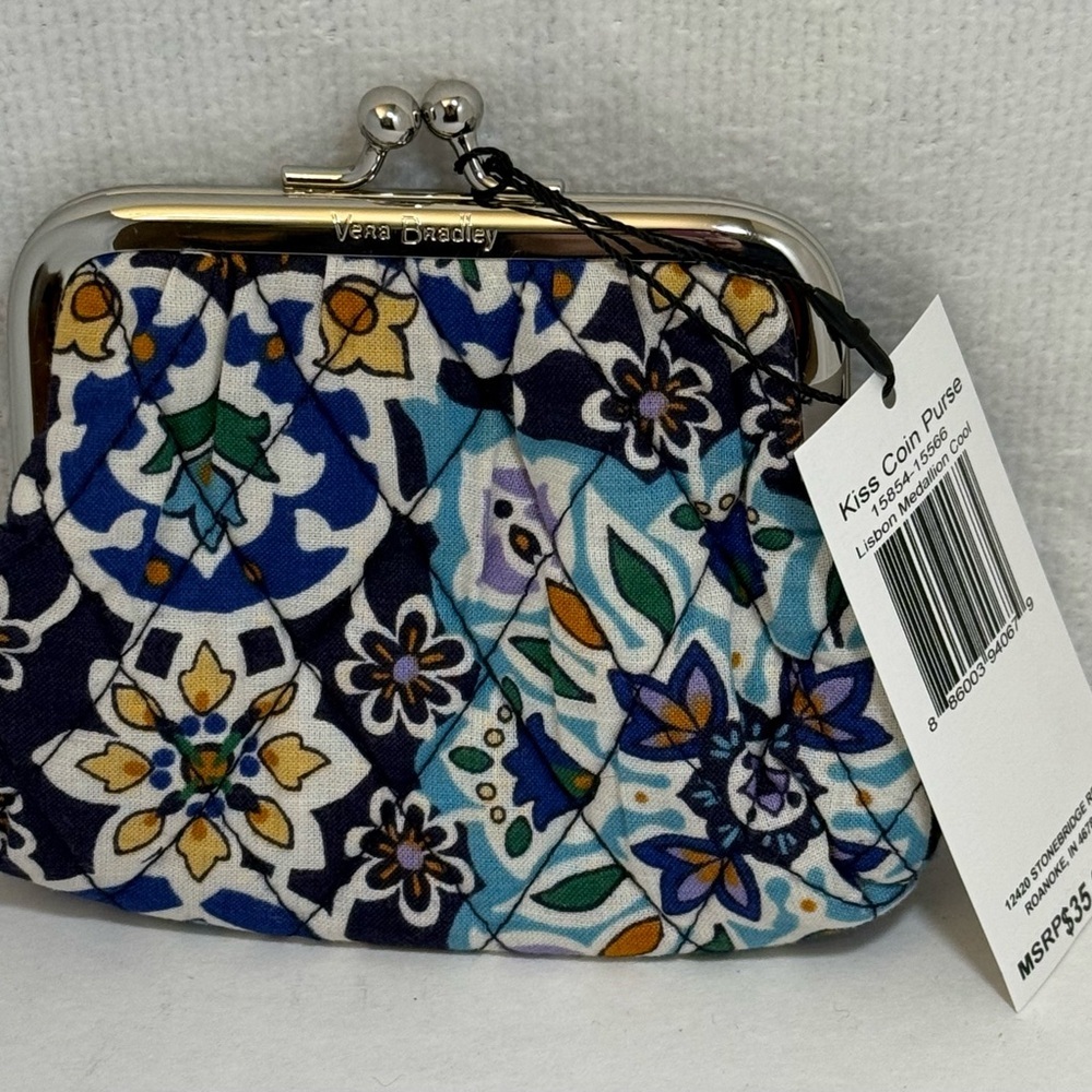 Vera Bradley Lisbon Medallion Cool Kiss
Lock Coin Purse NWT